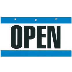 Headline Sign Open/Closed With Chain 275W x 150mmH Blue White And Black