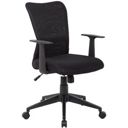 Ashley Task Chair Mesh Back With Arms And Tilt Mechanism Black Fabric Seat