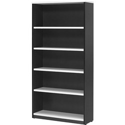 Logan Bookcase 4 Shelves  900W x 315D x 1800mmH  White And Ironstone