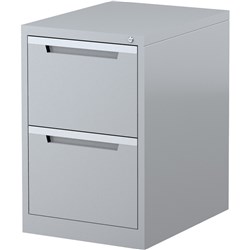 Steelco Steel Filing Cabinet 2 Drawer 470W x 620D x 710mmH Silver Grey