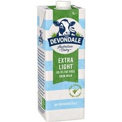 Devondale UHT Long Life Extra Light Milk 1 Litre Pack Of 10  