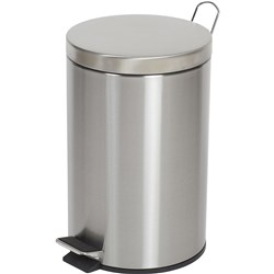 Compass Round Pedal Bin 12 Litres Stainless Steel 