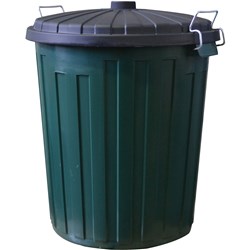 Italplast Garbage Bin 75L Green Base with Black Lid  