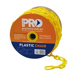 Zions Safety Chain Yellow 8mm, 25 Metre Roll 