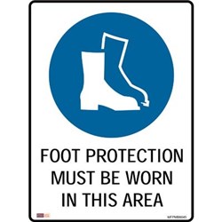 Zions Mandatory Sign Foot Protection 450x600mm Polypropylene