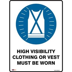 Zions Mandatory Sign Hi Visibility Clothing 450x600mm Polypropylene