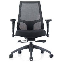Inspire Executive Chair High Mesh Back With Arms Black Fabric Seat