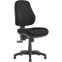 Newton High Back Task Chair 3 Lever No Arms Moulded Foam Seat And Back Black Fabric