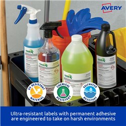 Avery Ultra-Resistant Chemical Grade Laser Labels L7911 45.7x 21.2mm White Pack of 10 (480)