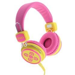 Moki Kids Safe Headphones Pink Yellow 
