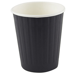 Disposable Double Wall Paper Cups 237ml 8oz Box of 500 Black